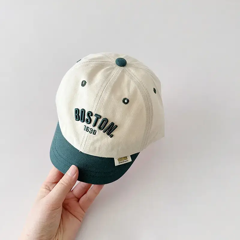 Kids Boston Baseball Caps Brown Black - Image 2