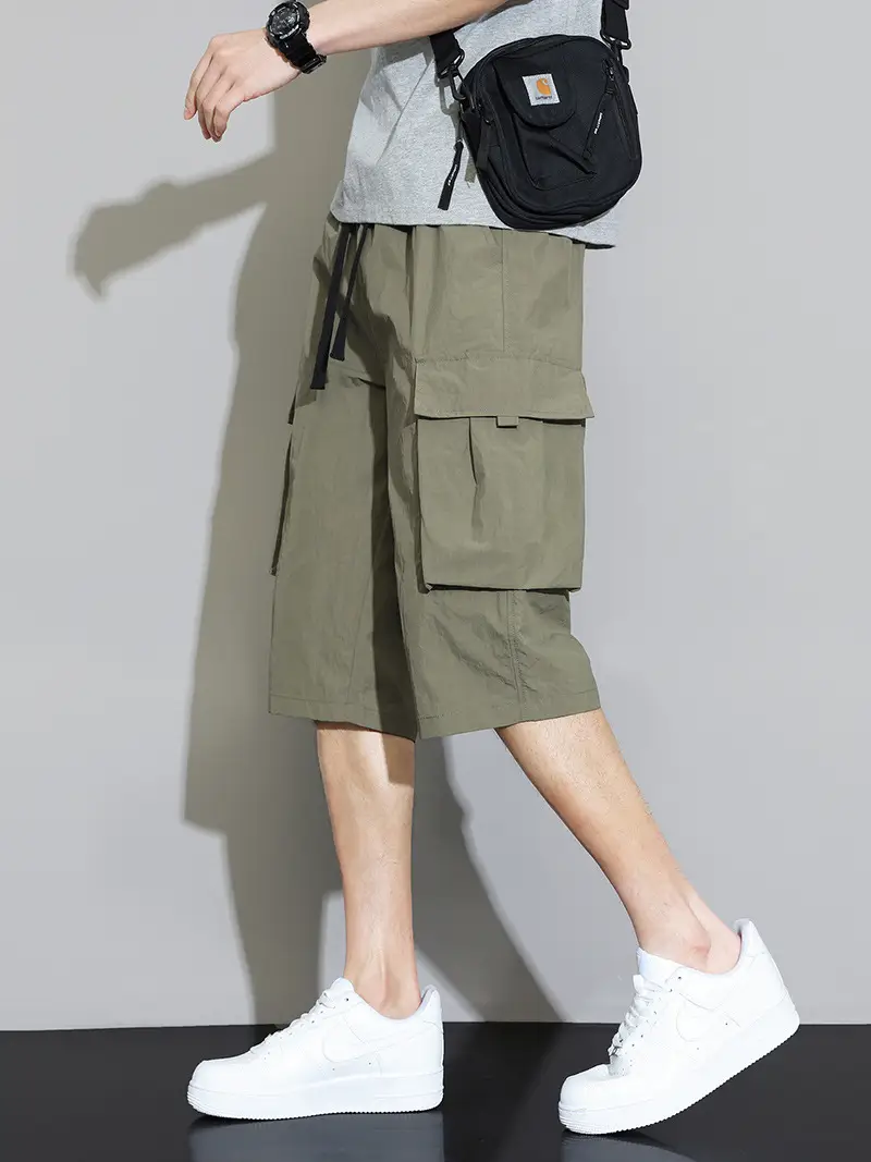 Men's Grey Cargo Shorts Quick-Drying Summer Wear - Image 5