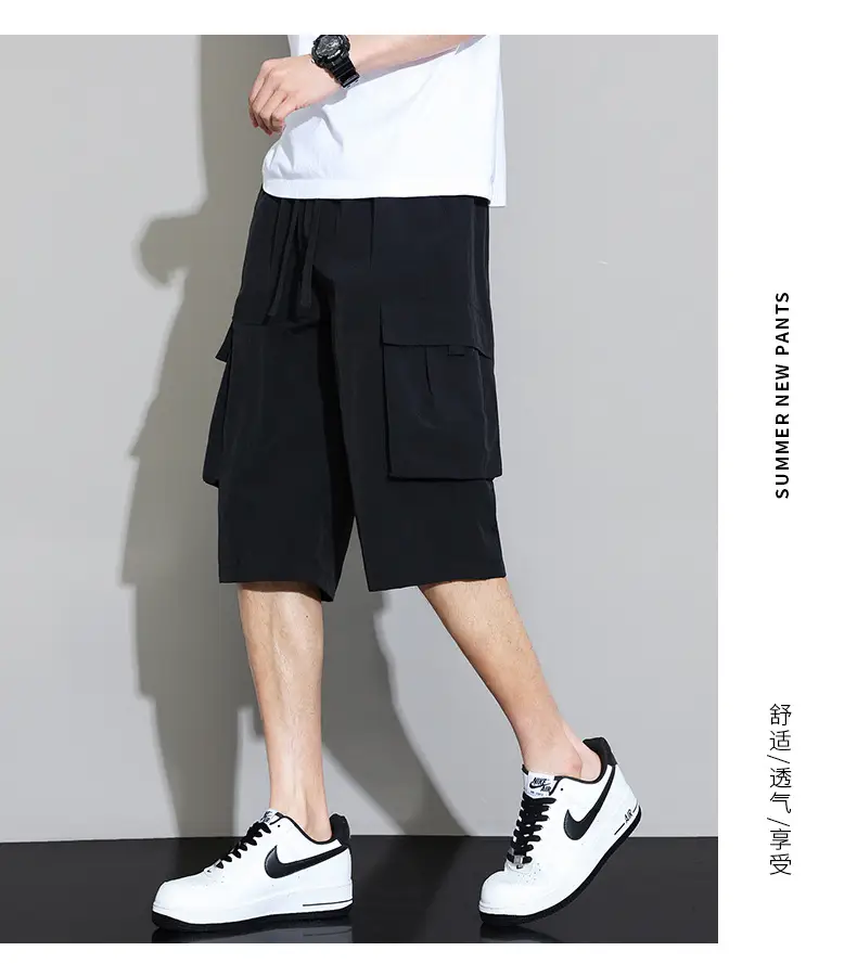 Men's Grey Cargo Shorts Quick-Drying Summer Wear — feature 19