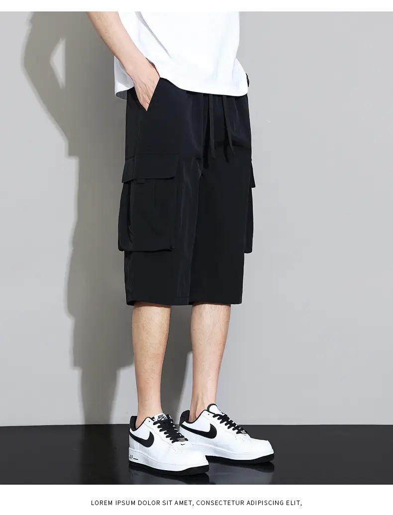 Men's Grey Cargo Shorts Quick-Drying Summer Wear — feature 20