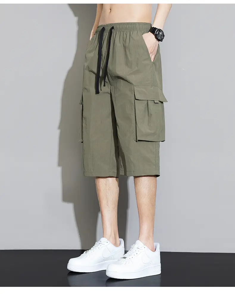 Men's Grey Cargo Shorts Quick-Drying Summer Wear — feature 21