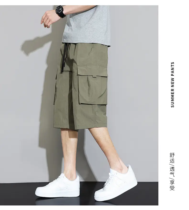 Men's Grey Cargo Shorts Quick-Drying Summer Wear — feature 23