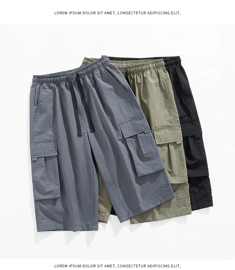 Men's Grey Cargo Shorts Quick-Drying Summer Wear — feature 28