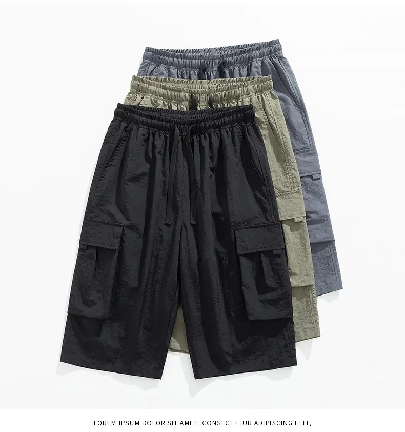 Men's Grey Cargo Shorts Quick-Drying Summer Wear — feature 29