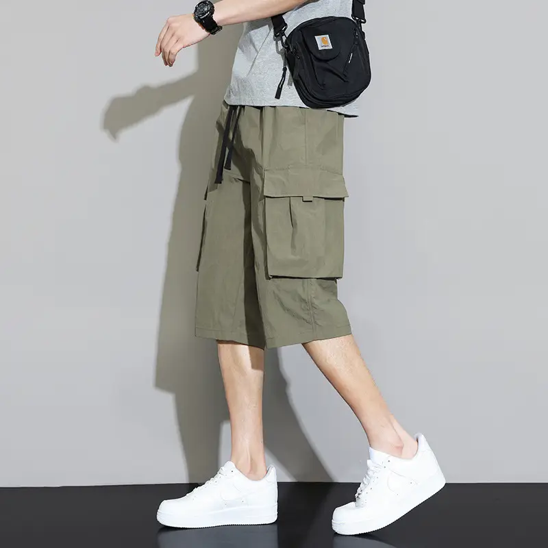 Men's Grey Cargo Shorts Quick-Drying Summer Wear - Image 3