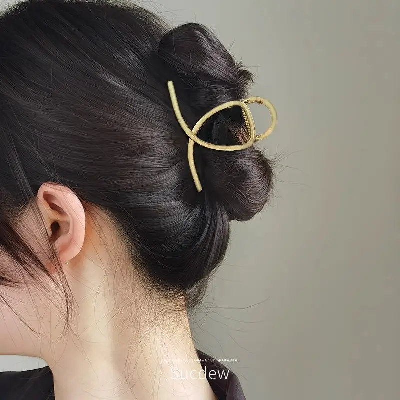 Silver Hollow Cross Hairpin for Women's Back Ponytail - Image 5