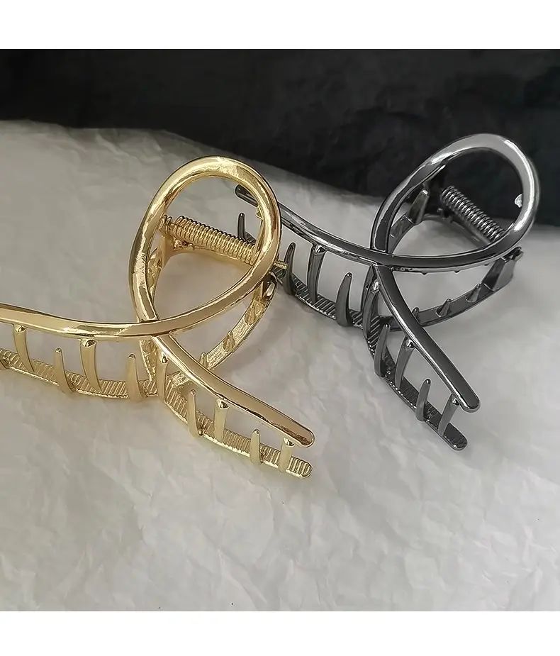 Silver Hollow Cross Hairpin for Women's Back Ponytail — feature 8