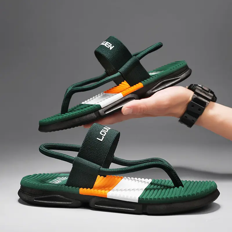 Men's Green Strap Flip Flops Summer 2024 - Image 7