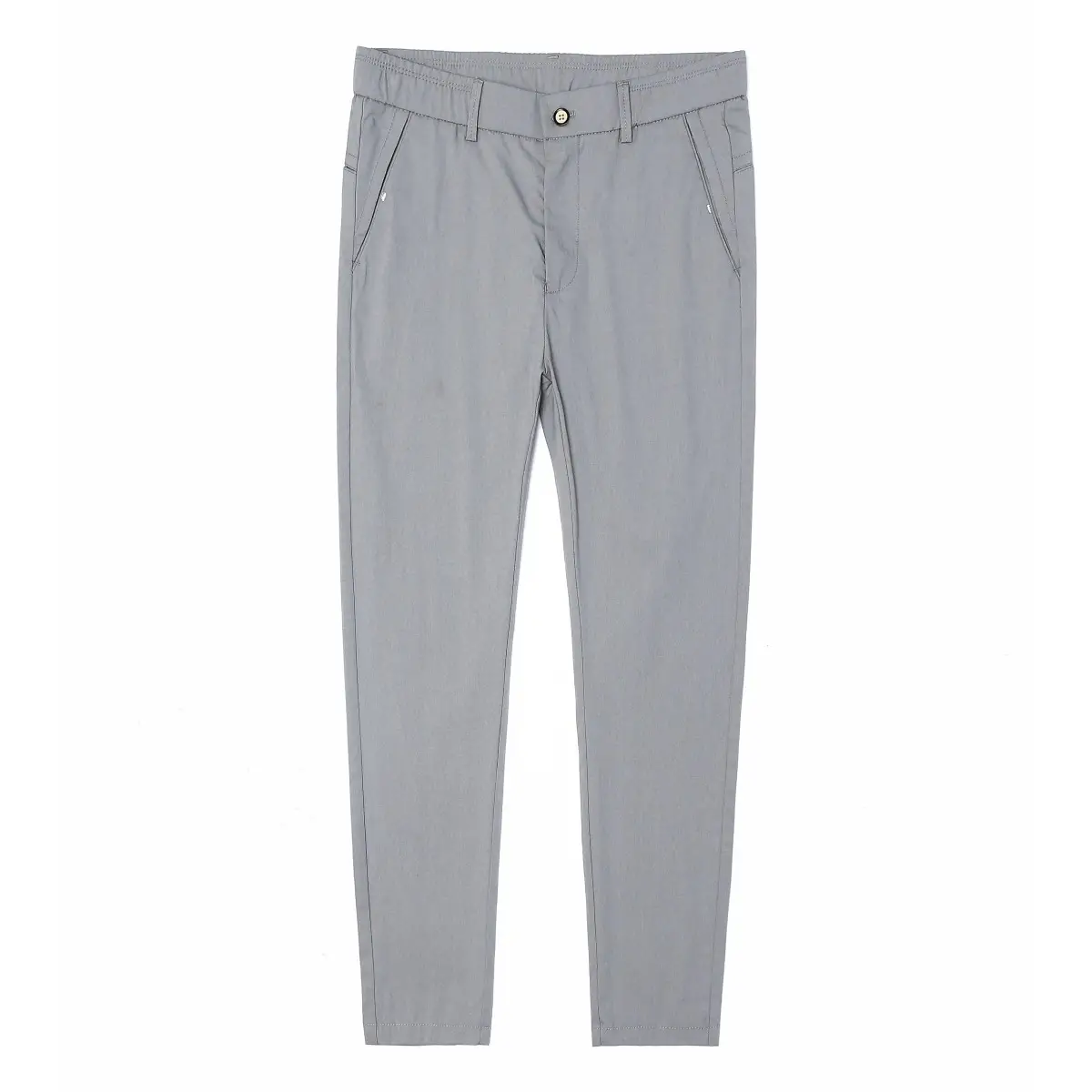 Men Light Gray Slim Fit Casual Pants Summer - Image 9