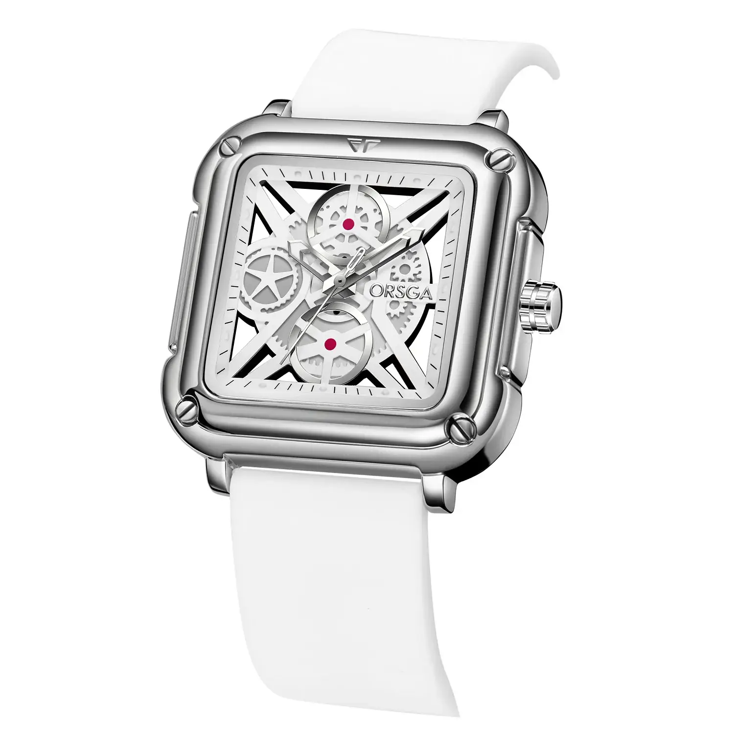Oshga Couple Neutral Watch Square Hollow Design Luminous