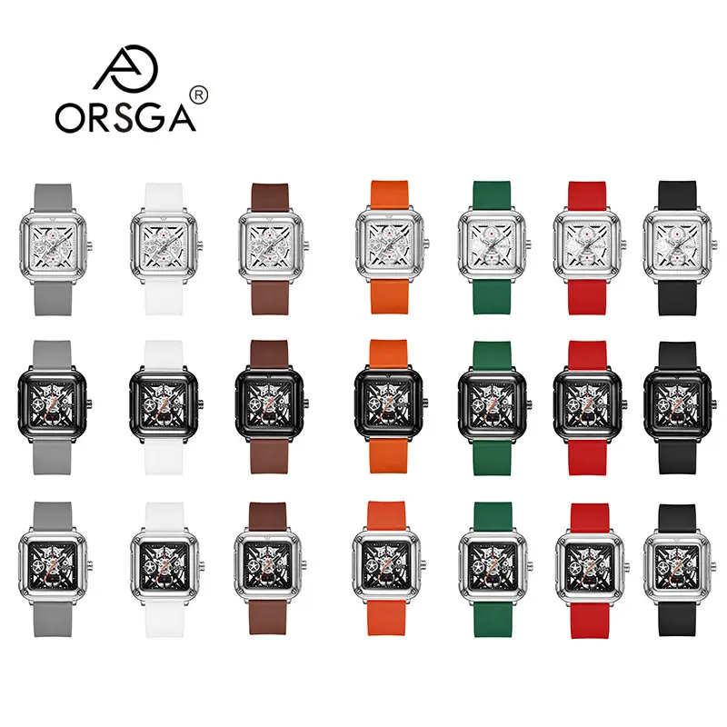 Oshga Couple Neutral Watch Square Hollow Design Luminous — feature 3