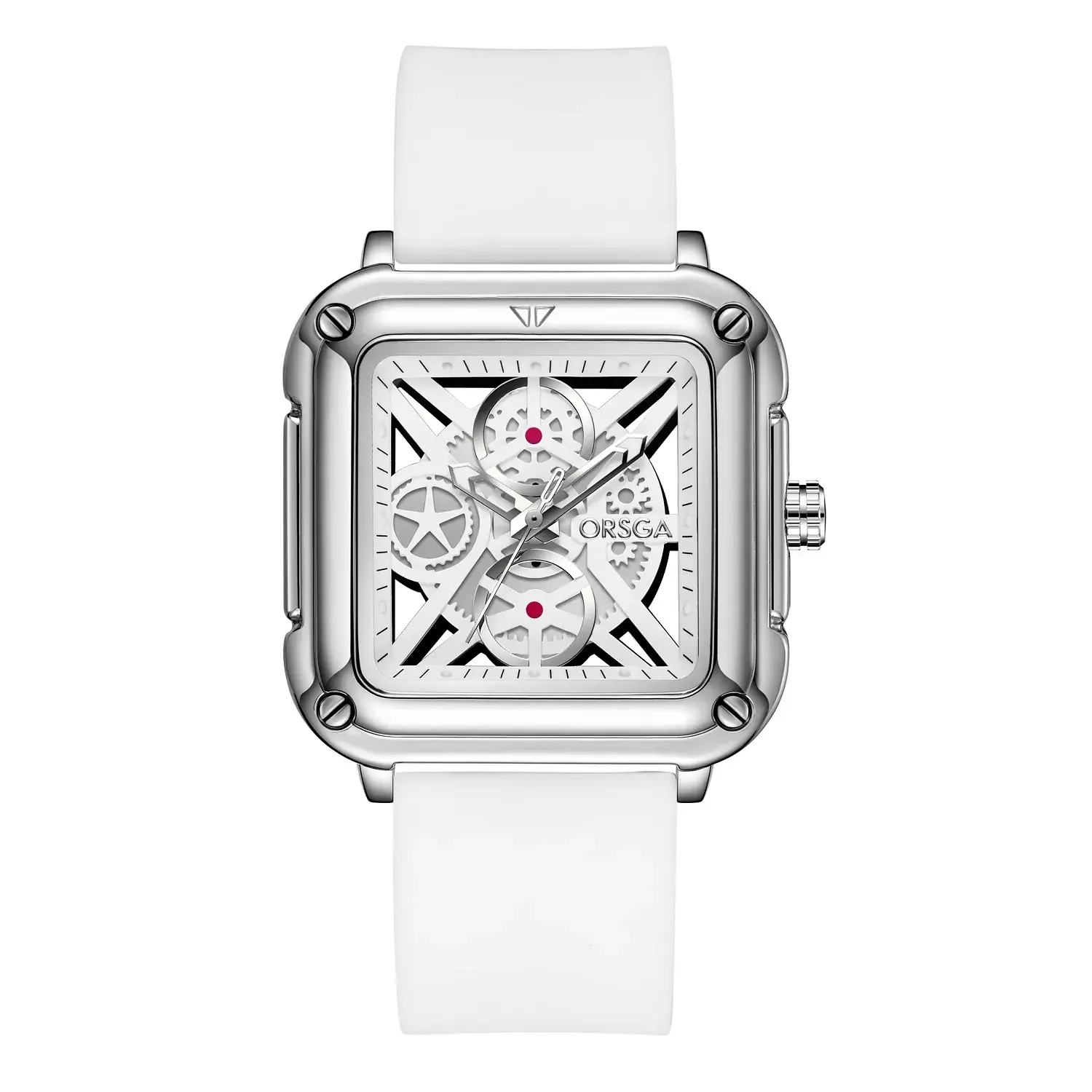 Oshga Couple Neutral Watch Square Hollow Design Luminous