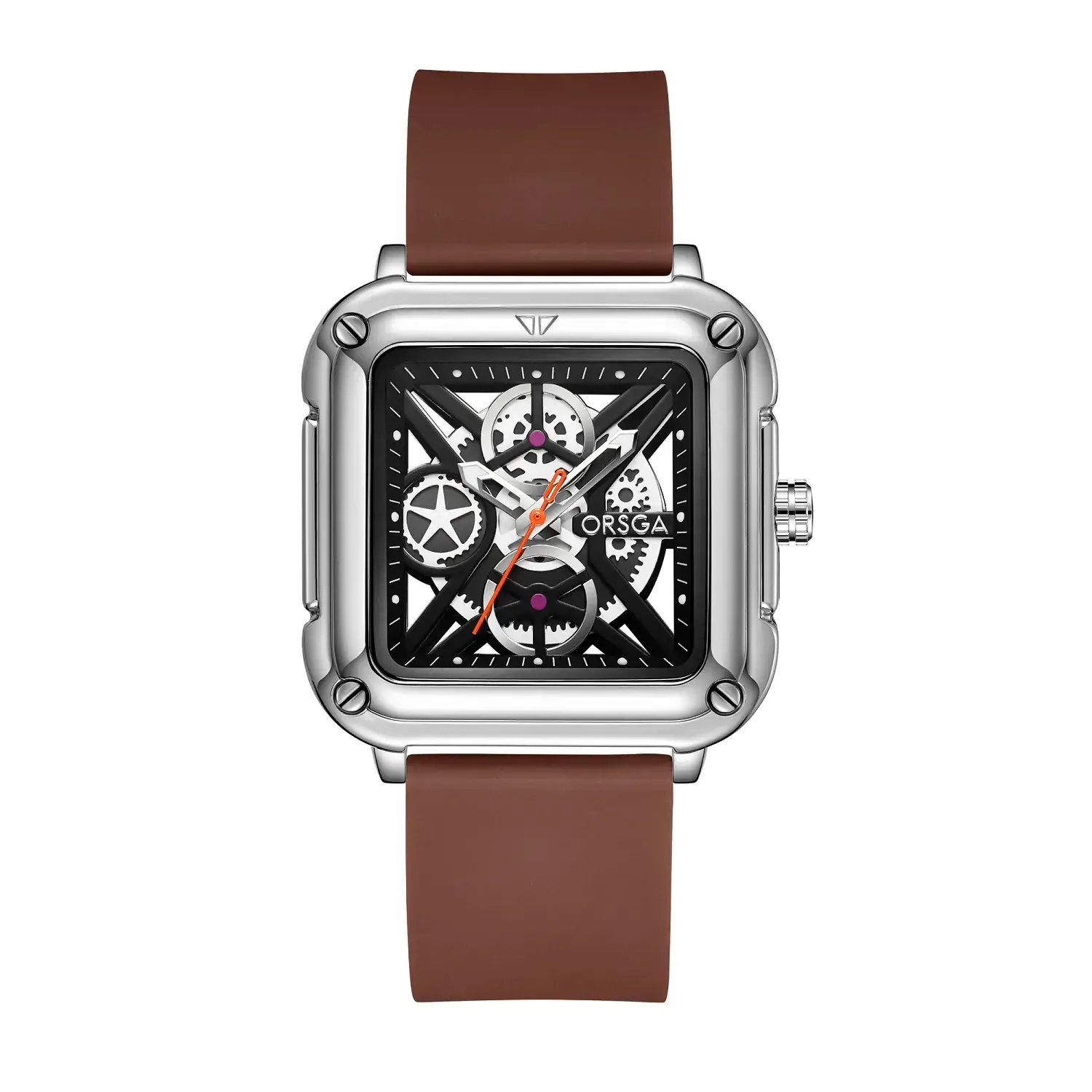 Oshga Couple Neutral Watch Square Hollow Design Luminous