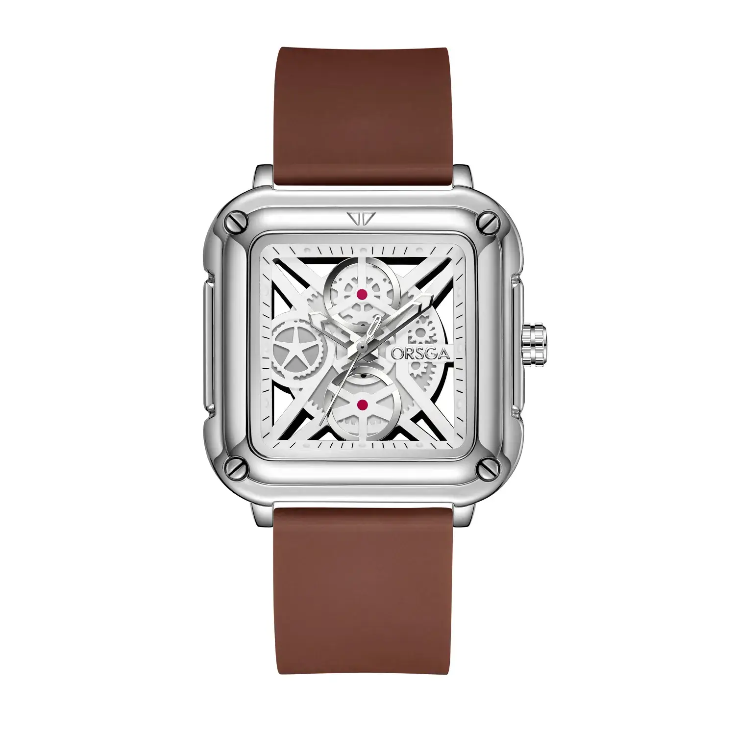 Oshga Couple Neutral Watch Square Hollow Design Luminous