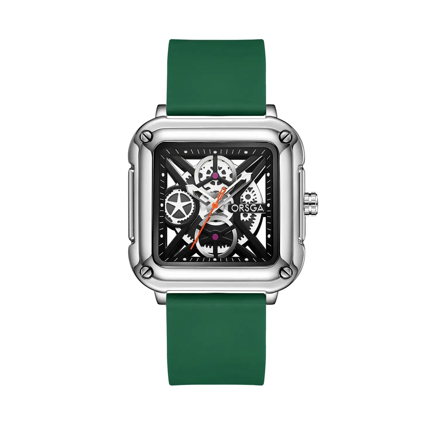 Oshga Couple Neutral Watch Square Hollow Design Luminous