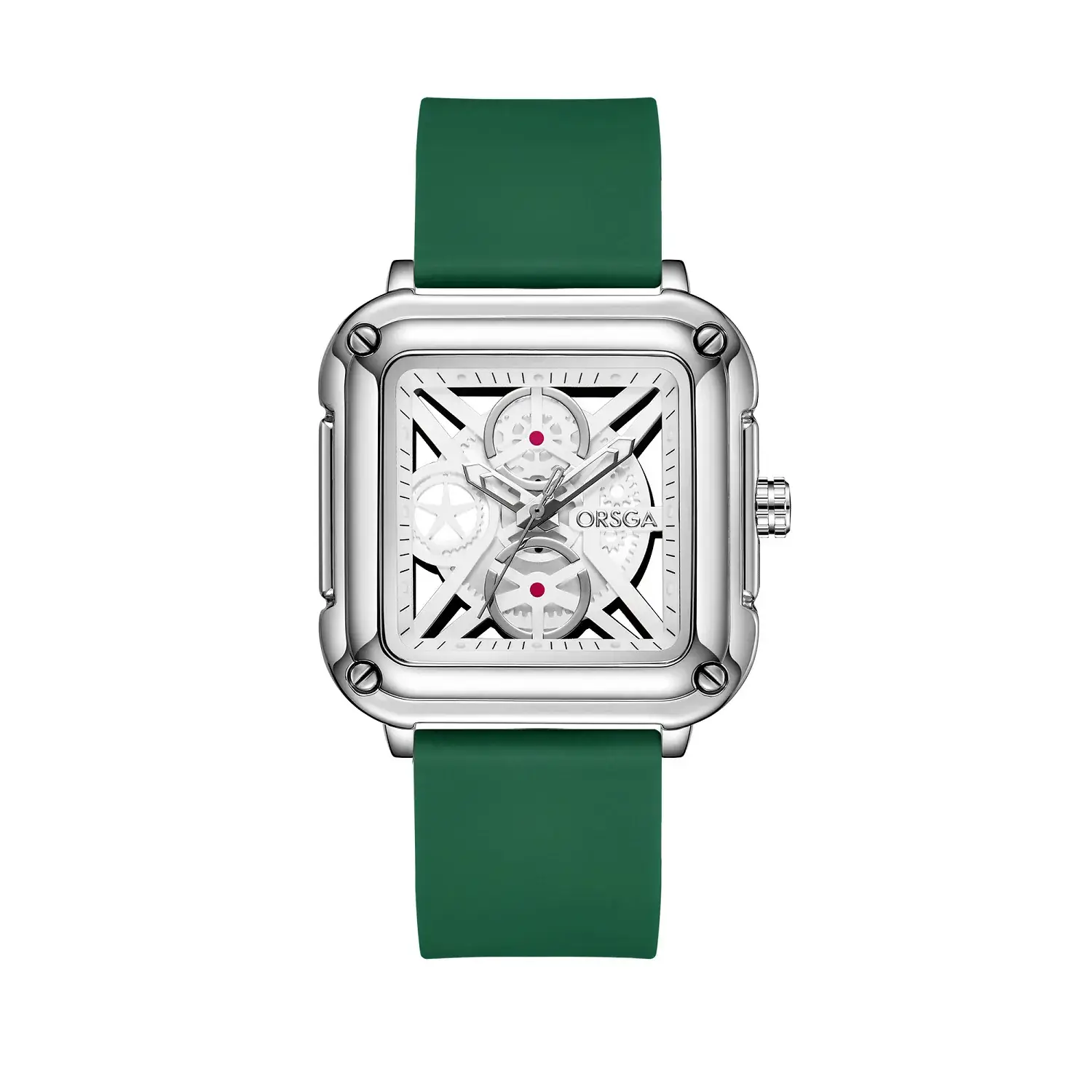 Oshga Couple Neutral Watch Square Hollow Design Luminous
