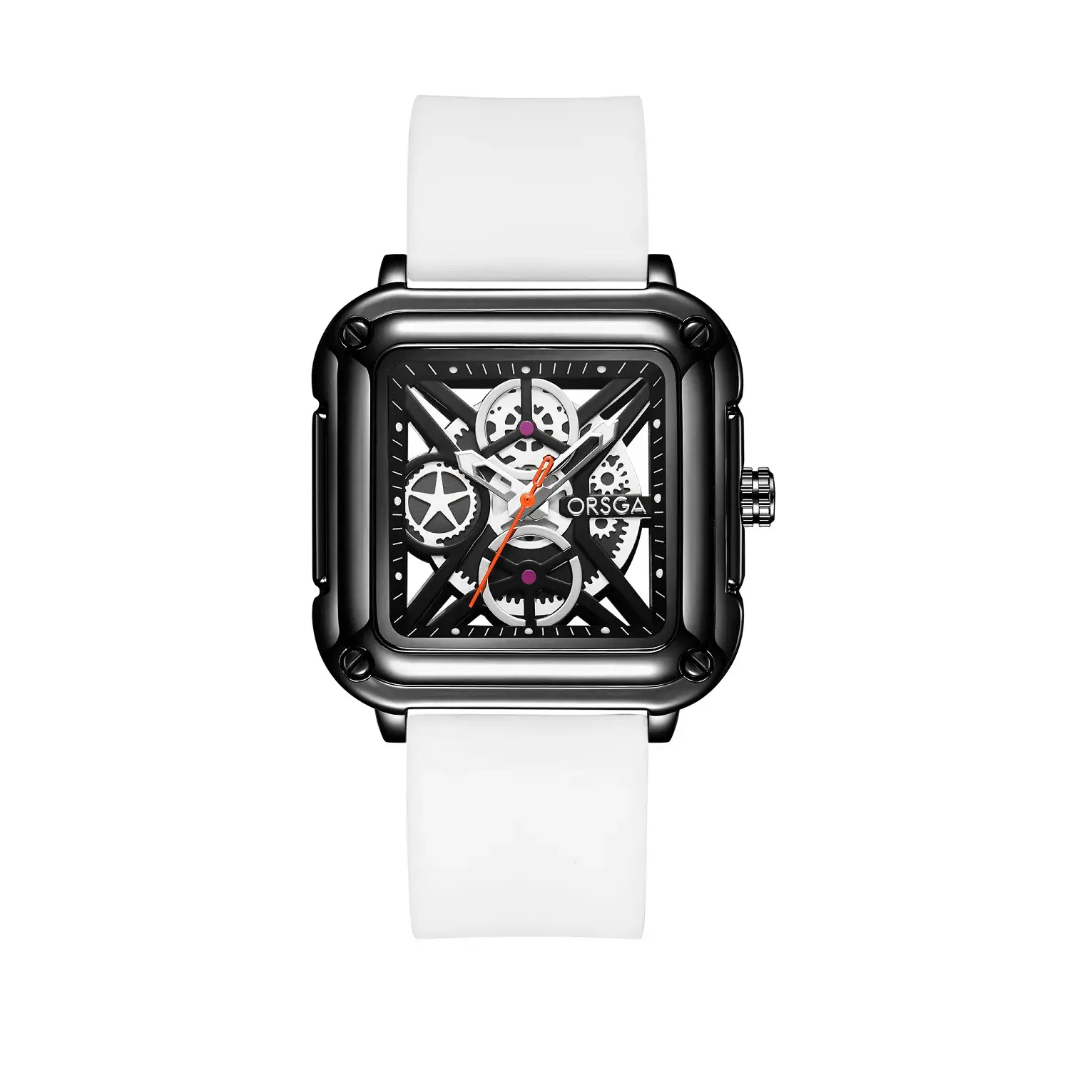 Oshga Couple Neutral Watch Square Hollow Design Luminous