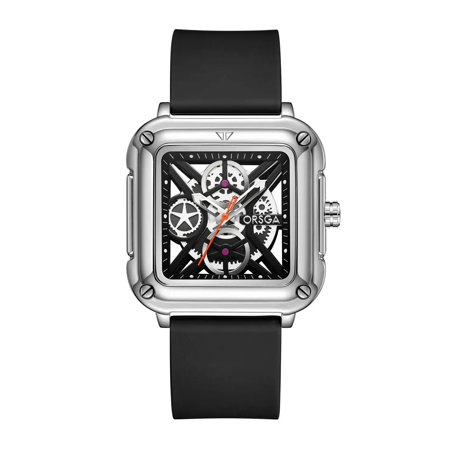 Oshga Couple Neutral Watch Square Hollow Design Luminous
