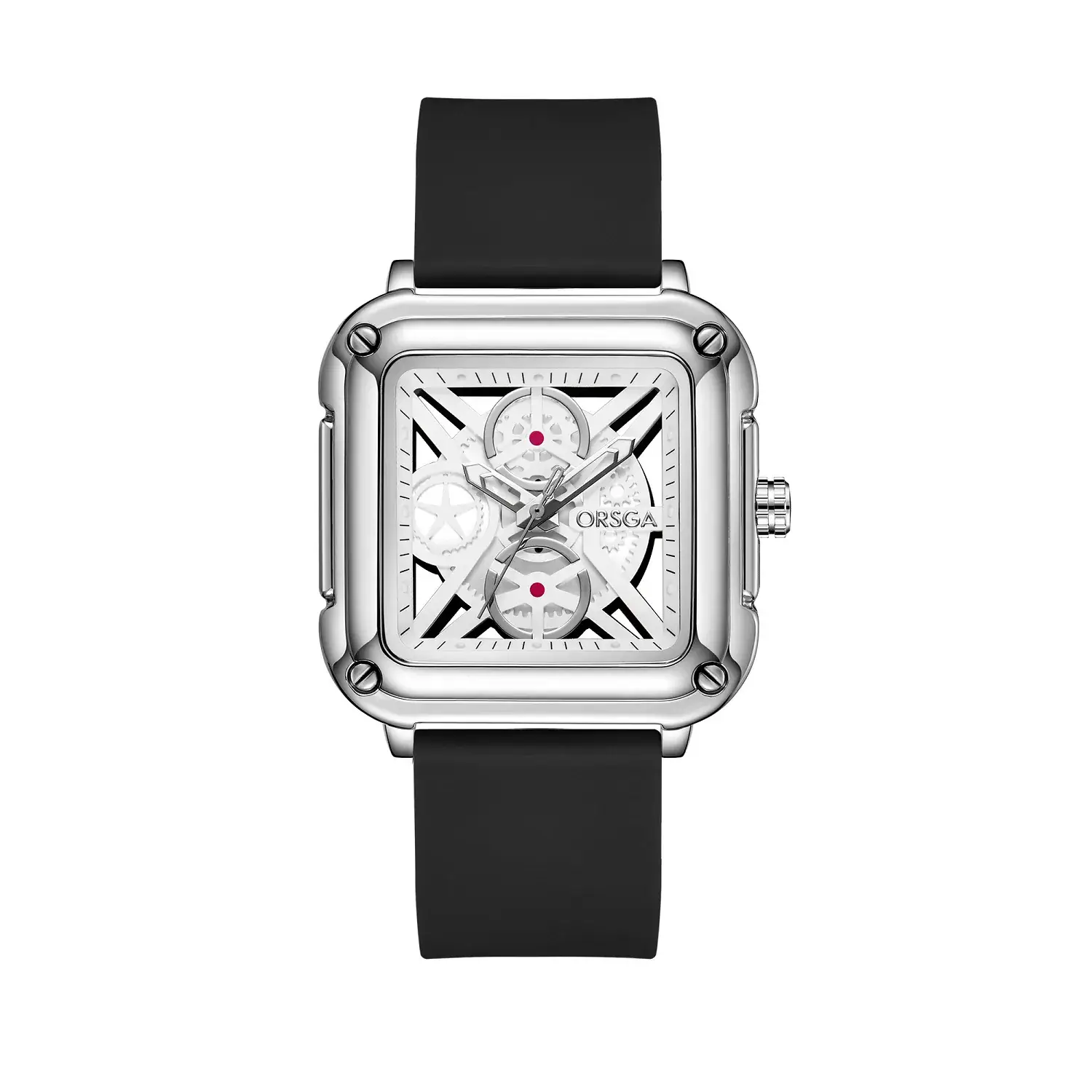 Oshga Couple Neutral Watch Square Hollow Design Luminous