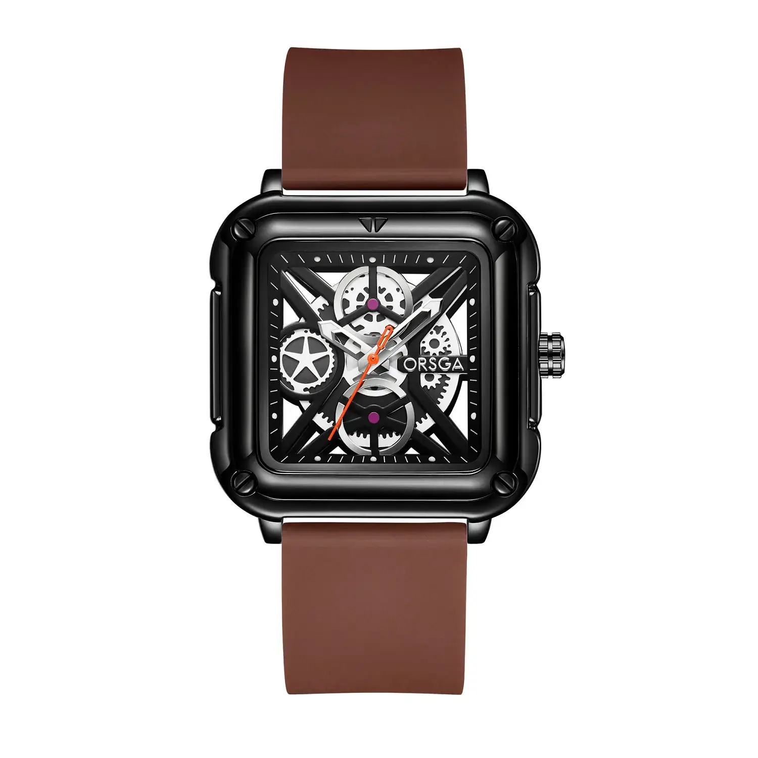 Oshga Couple Neutral Watch Square Hollow Design Luminous