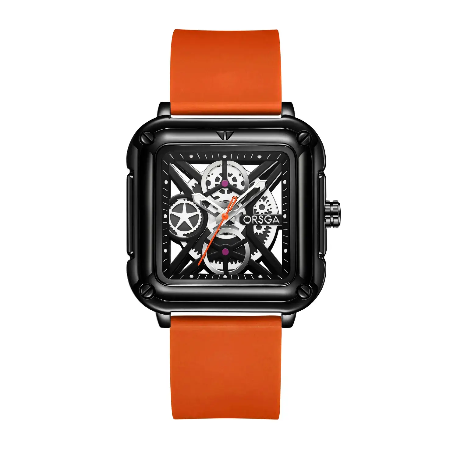 Oshga Couple Neutral Watch Square Hollow Design Luminous
