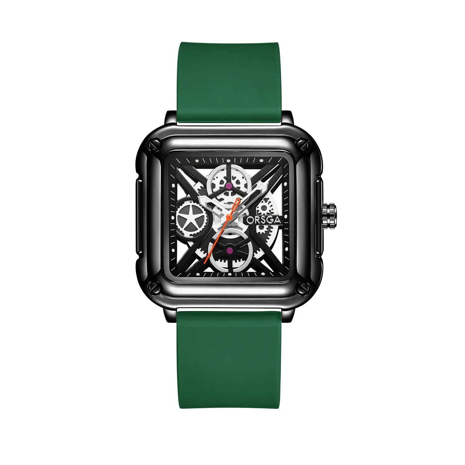 Oshga Couple Neutral Watch Square Hollow Design Luminous