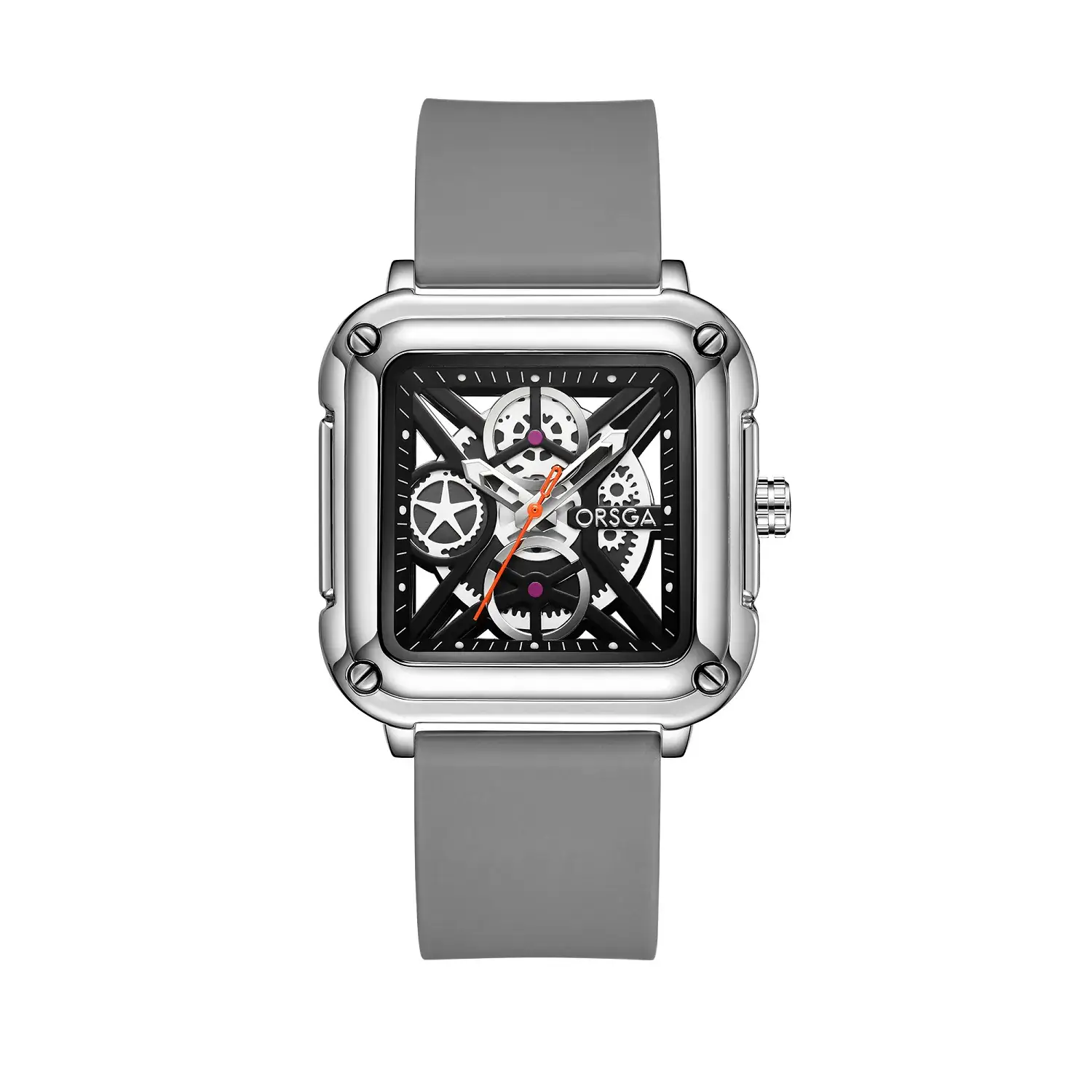 Oshga Couple Neutral Watch Square Hollow Design Luminous
