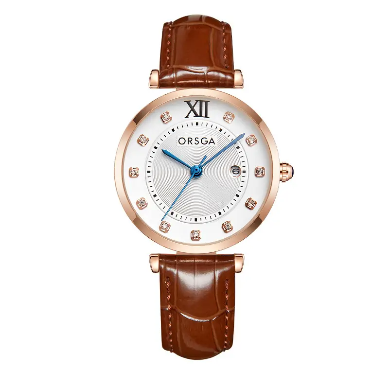Oshga Women's Quartz Watch Rose Gold Diamond Dial — feature 12