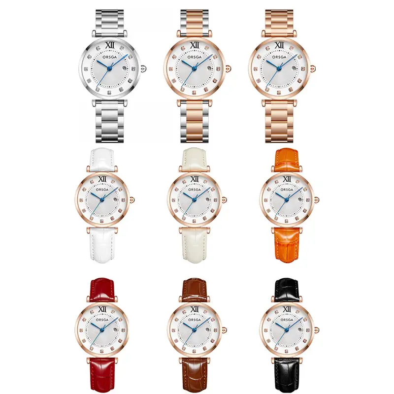 Oshga Women's Quartz Watch Rose Gold Diamond Dial — feature 4