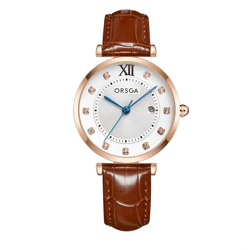 Oshga Women's Quartz Watch Rose Gold Diamond Dial - Image 6