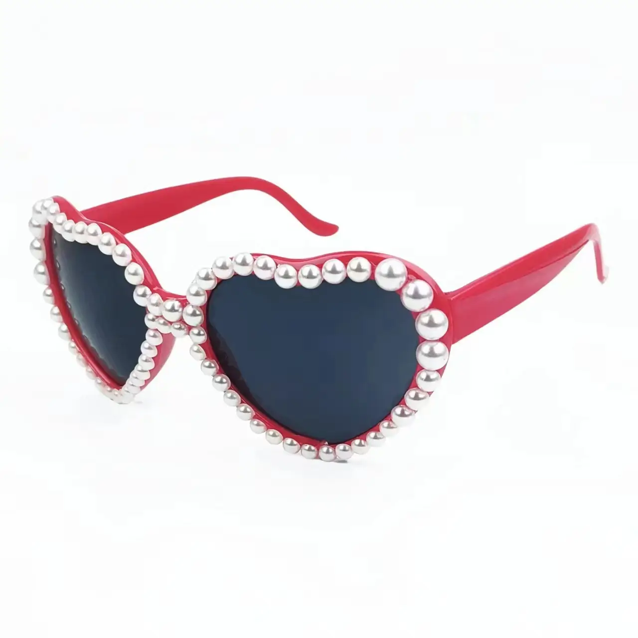 Heart Shaped Pearl Sunglasses for Men Women Bridal Party - Image 7