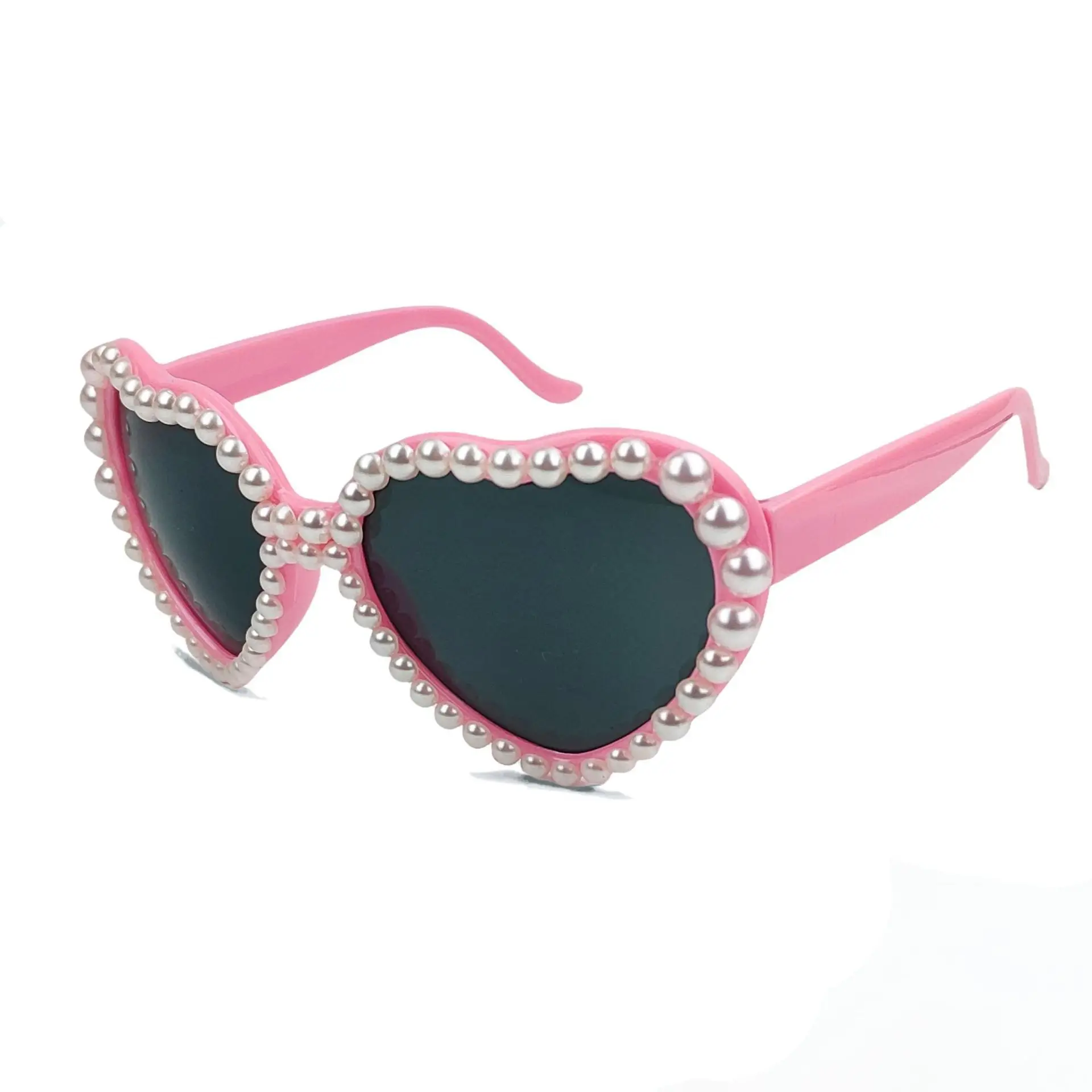 Heart Shaped Pearl Sunglasses for Men Women Bridal Party - Image 8