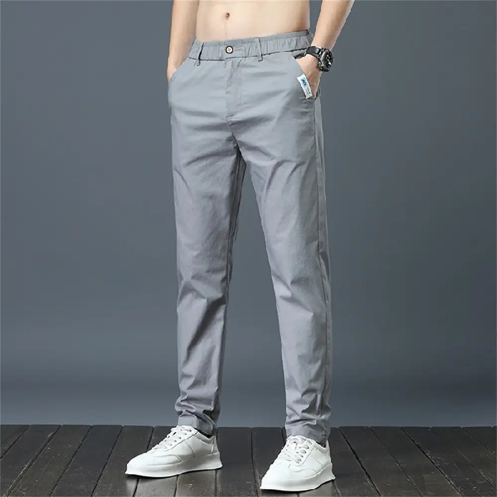 Men Slim Fit Ice Silk Business Pants Summer Wear - Image 7