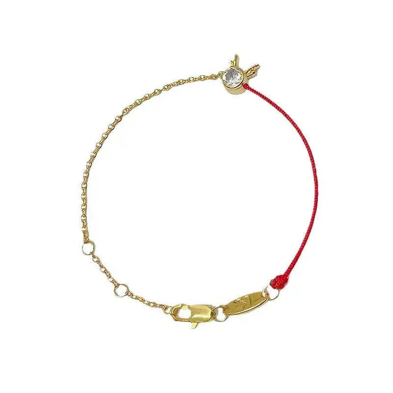 Real Gold Electroplated Red Rope Bracelet for Women - Image 5