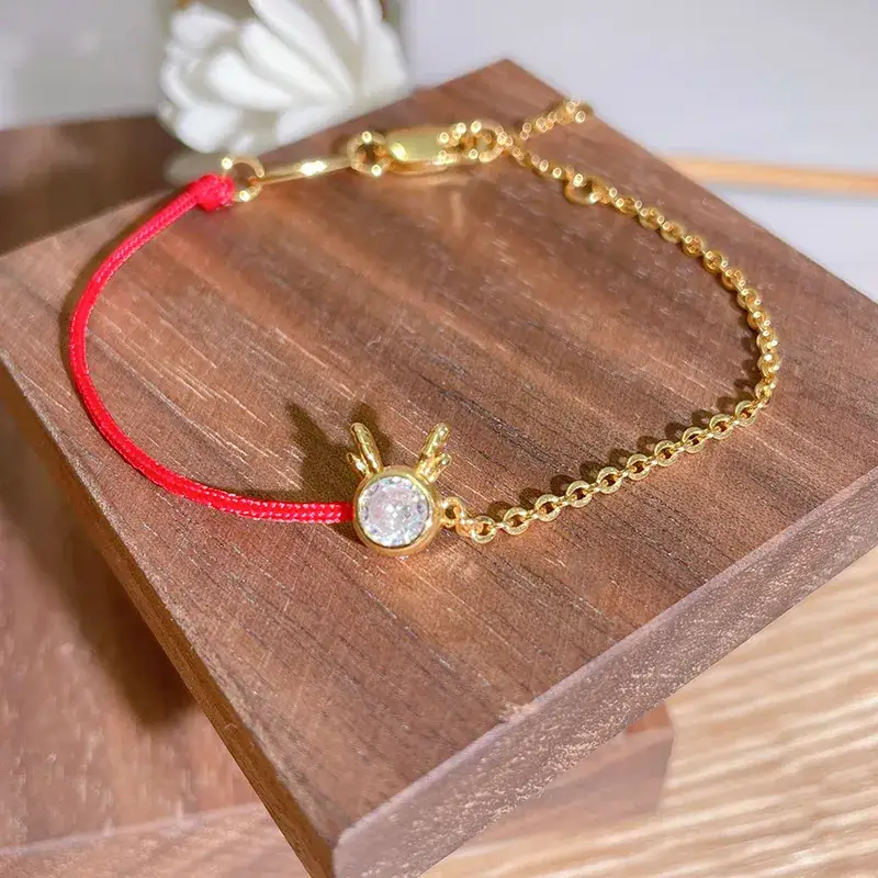 Real Gold Electroplated Red Rope Bracelet for Women — feature 3