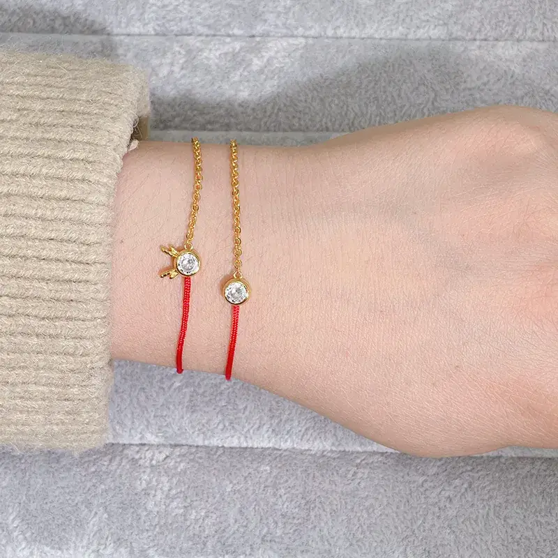 Real Gold Electroplated Red Rope Bracelet for Women — feature 5