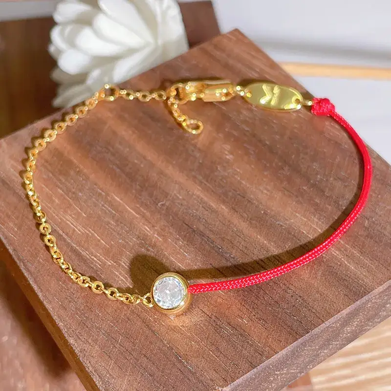 Real Gold Electroplated Red Rope Bracelet for Women — feature 7