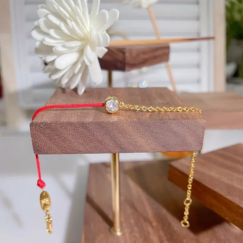 Real Gold Electroplated Red Rope Bracelet for Women — feature 9