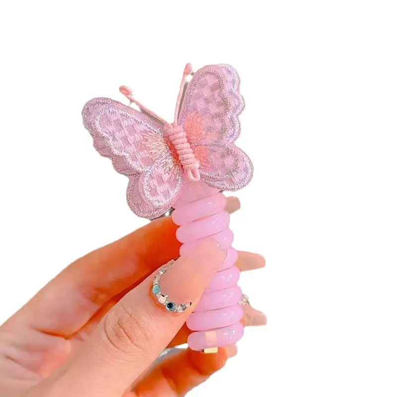 Cute Butterfly Hair Rings for Girls Pink Blue