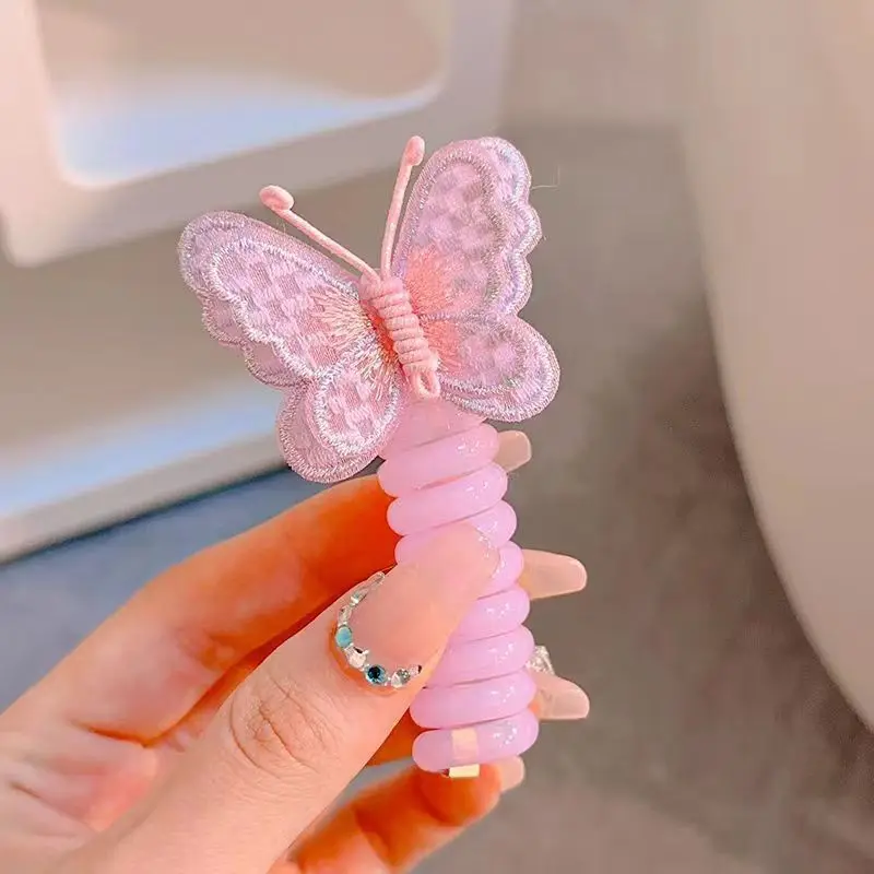 Cute Butterfly Hair Rings for Girls Pink Blue