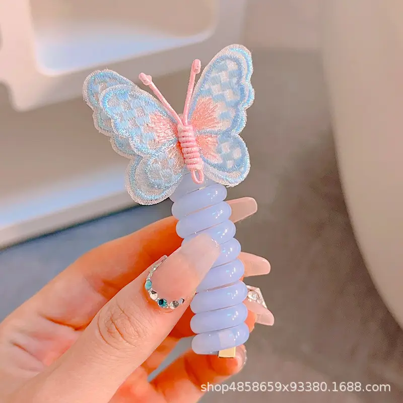 Cute Butterfly Hair Rings for Girls Pink Blue