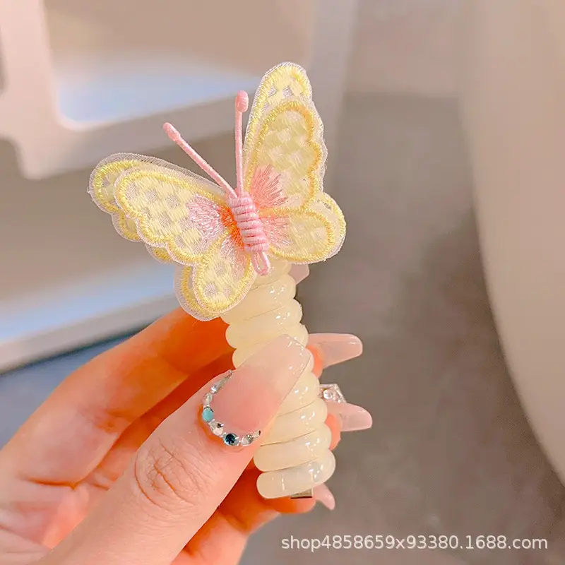 Cute Butterfly Hair Rings for Girls Pink Blue