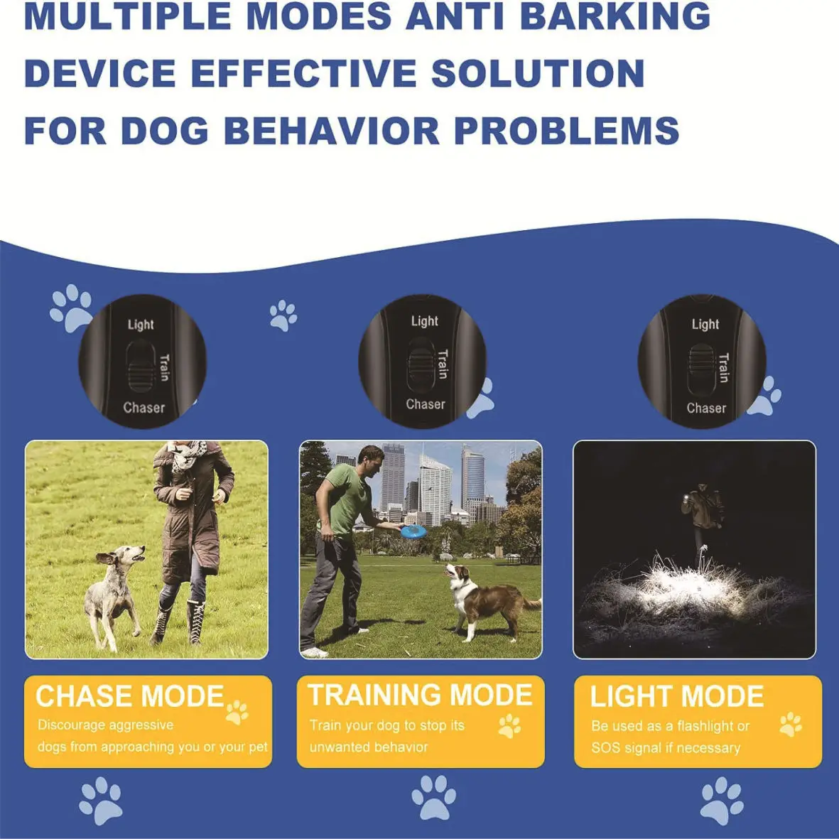 Dog Bark Stopper LED Repeller Device