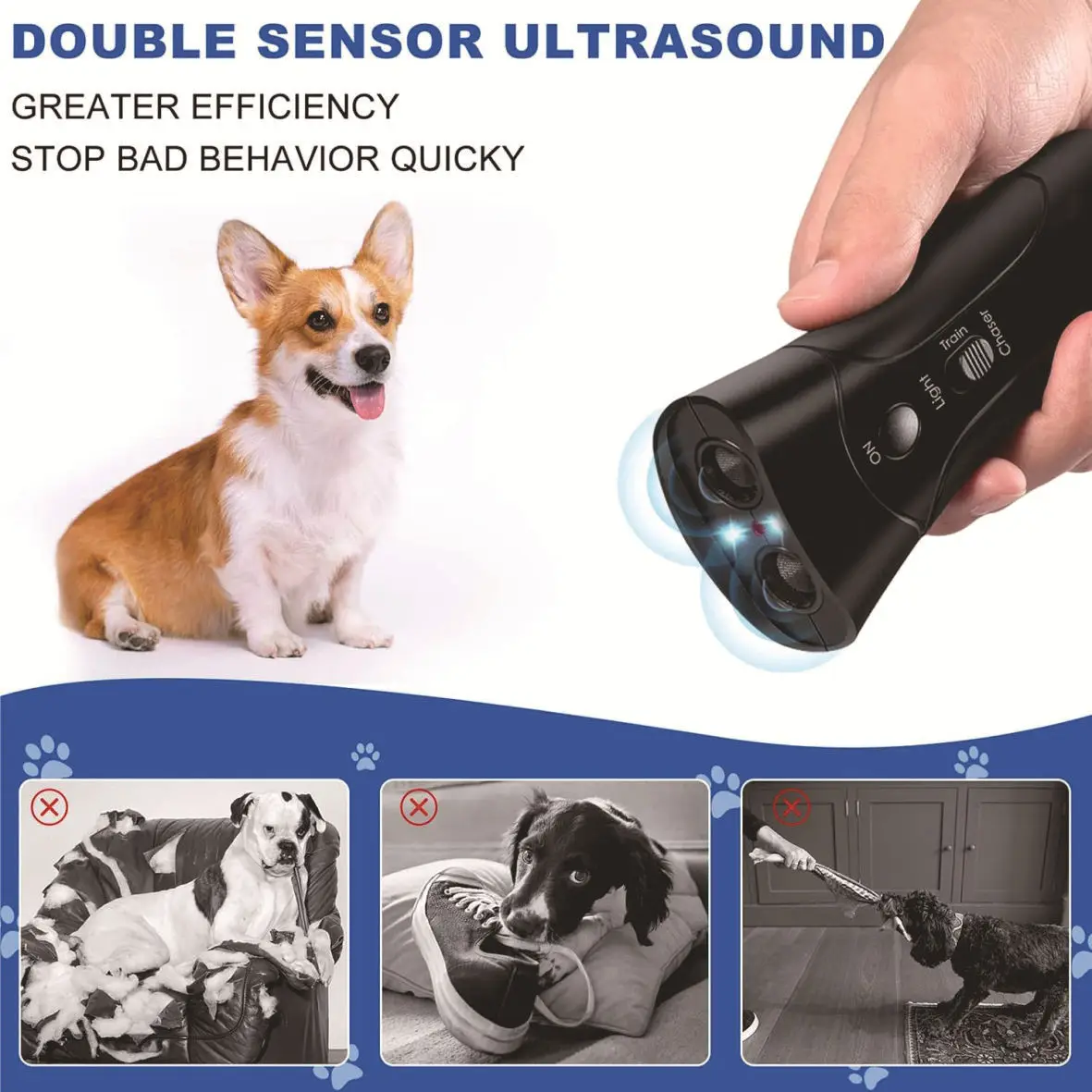 Dog Bark Stopper LED Repeller Device