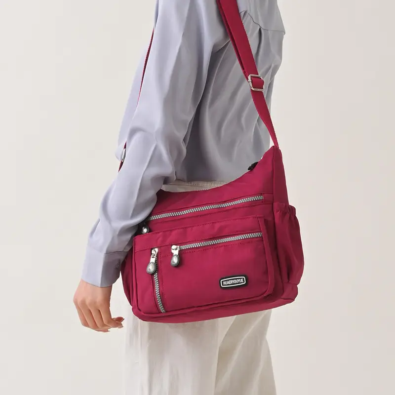 2024 Women's Waterproof Crossbody Bag Black Nylon - Image 9