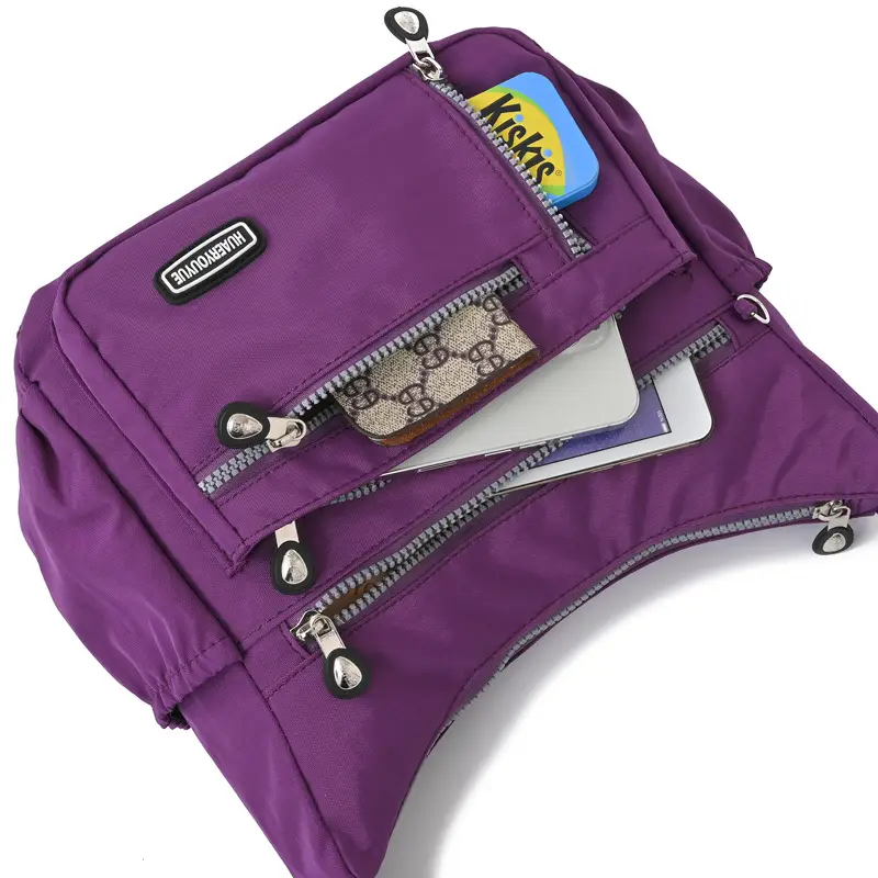 2024 Women's Waterproof Crossbody Bag Black Nylon - Image 10
