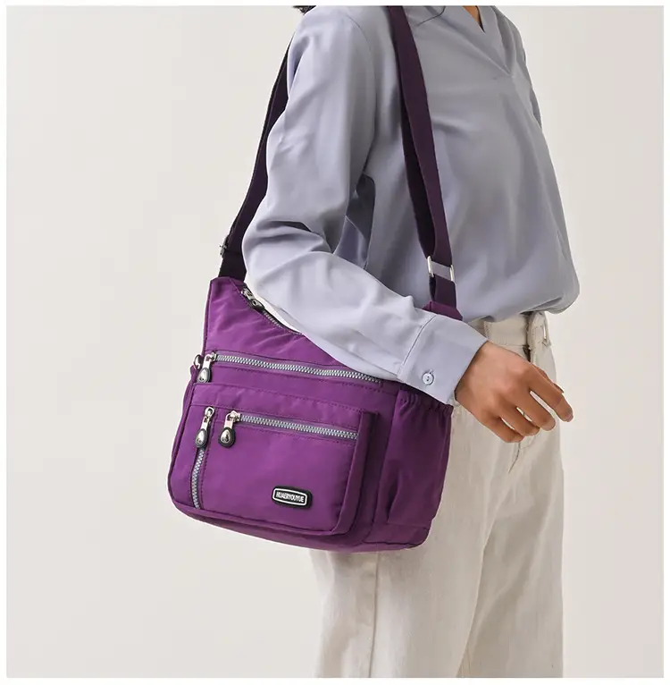 2024 Women's Waterproof Crossbody Bag Black Nylon — feature 16