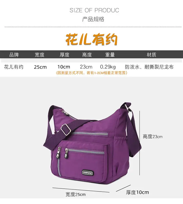 2024 Women's Waterproof Crossbody Bag Black Nylon — feature 2
