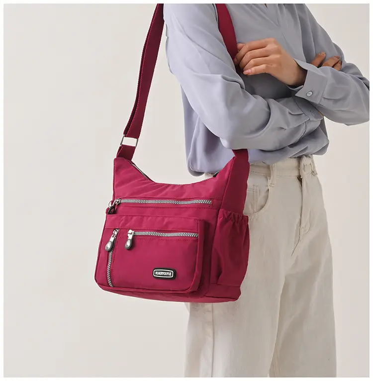 2024 Women's Waterproof Crossbody Bag Black Nylon — feature 20