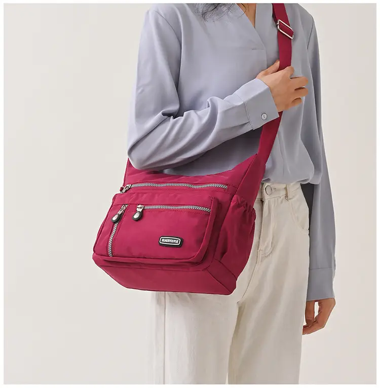 2024 Women's Waterproof Crossbody Bag Black Nylon — feature 21